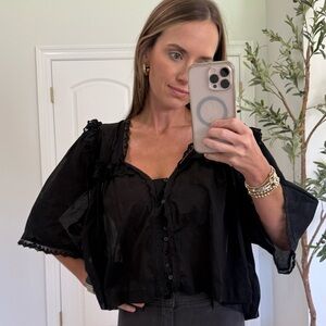 Eesome Black Sheer Blouse